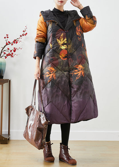 Diy Orange Tie Dye Chinese Button Duck Down Winter Coats