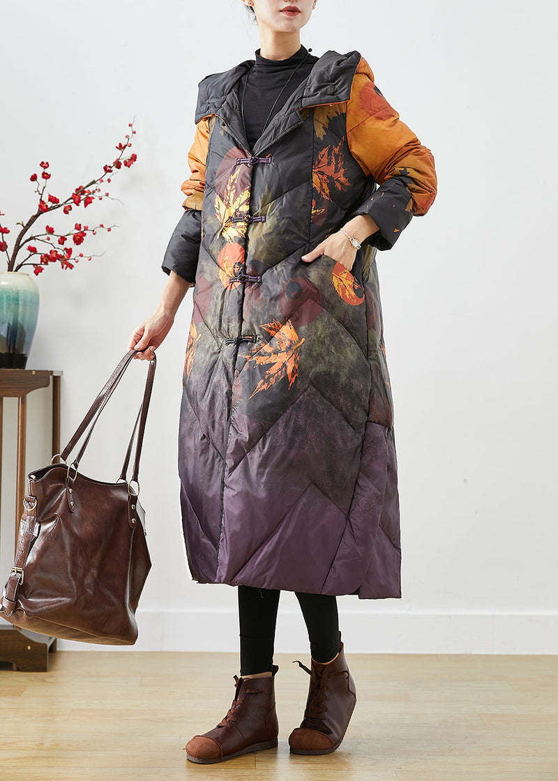 Diy Orange Tie Dye Chinese Button Duck Down Winter Coats