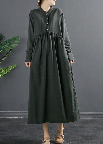 Diy Patchwork Cinched Clothes Tunic Gray Robes Dress