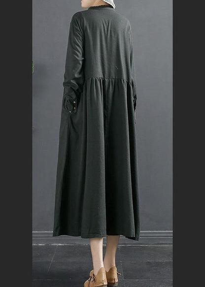 Diy Patchwork Cinched Clothes Tunic Gray Robes Dress