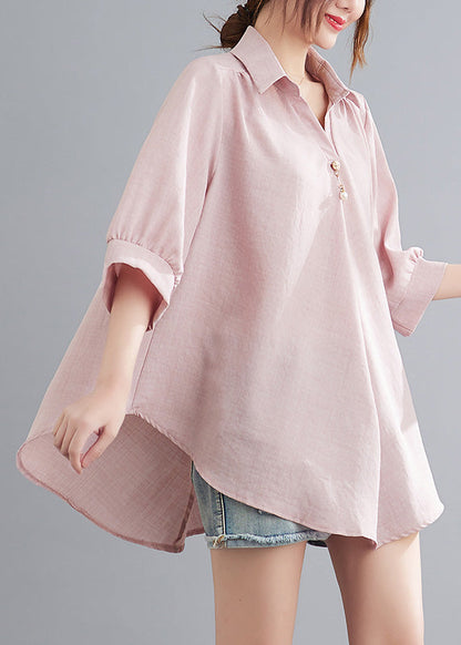 Diy Pink Cozy Linen Shirt Summer