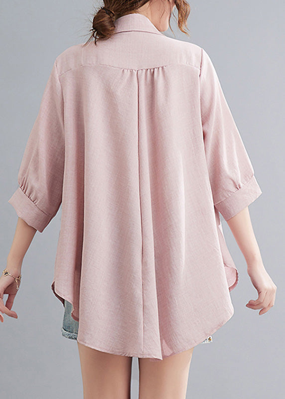 Diy Pink Cozy Linen Shirt Summer