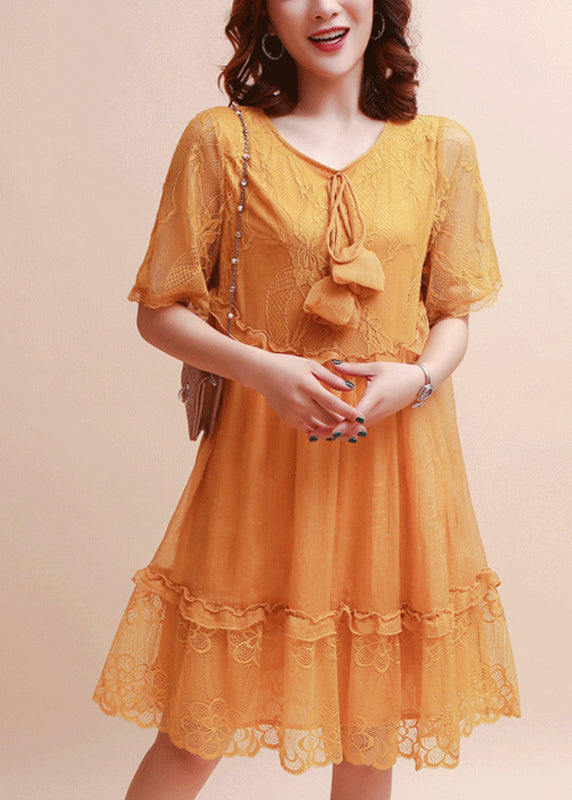 Diy Purple Ruffled Embroidered Silk Dress Summer