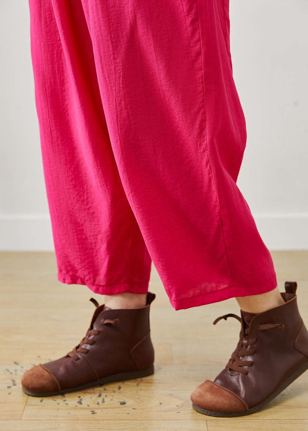 Diy Rose Elastic Waist Linen Harem Pants Summer