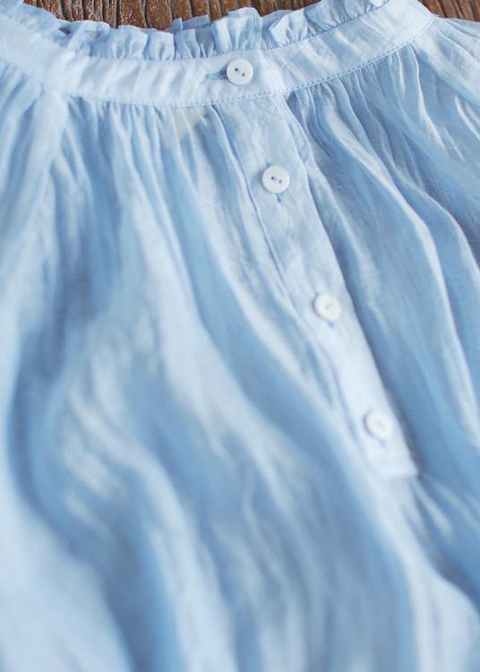 Diy Stand Button Summer Robes Wardrobes Sky Blue Dress