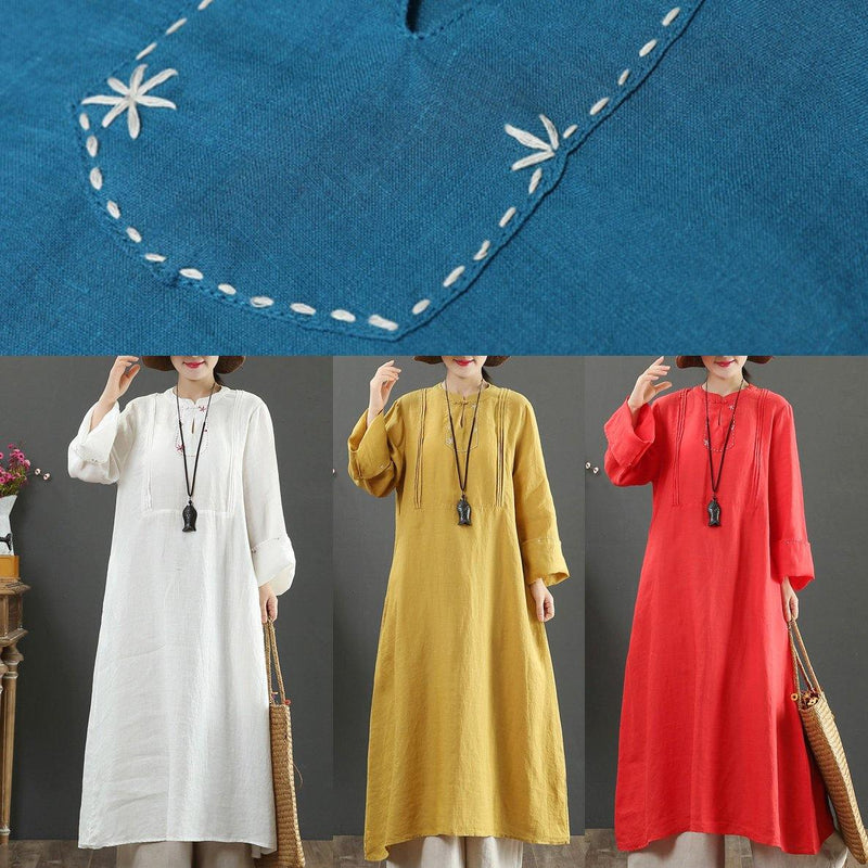 Diy Stand Collar Pockets Spring Tunic Shirts Green a Line Dress