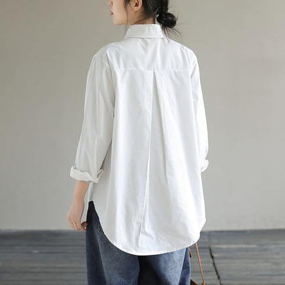 DIY White Clothes Lapel Patchwork Knit Fabric Knee Spring Top