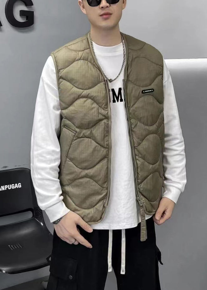 Diy White Oversized Pockets Fine Cotton Filled Vests Spring