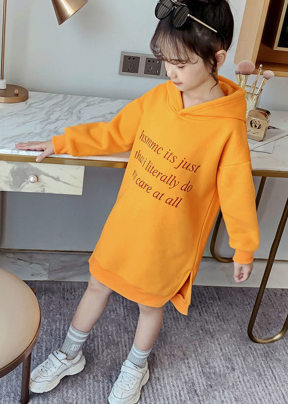 Diy Yellow Hooded Patchwork Warm Fleece Baby Sweatshirts Dress Winter
