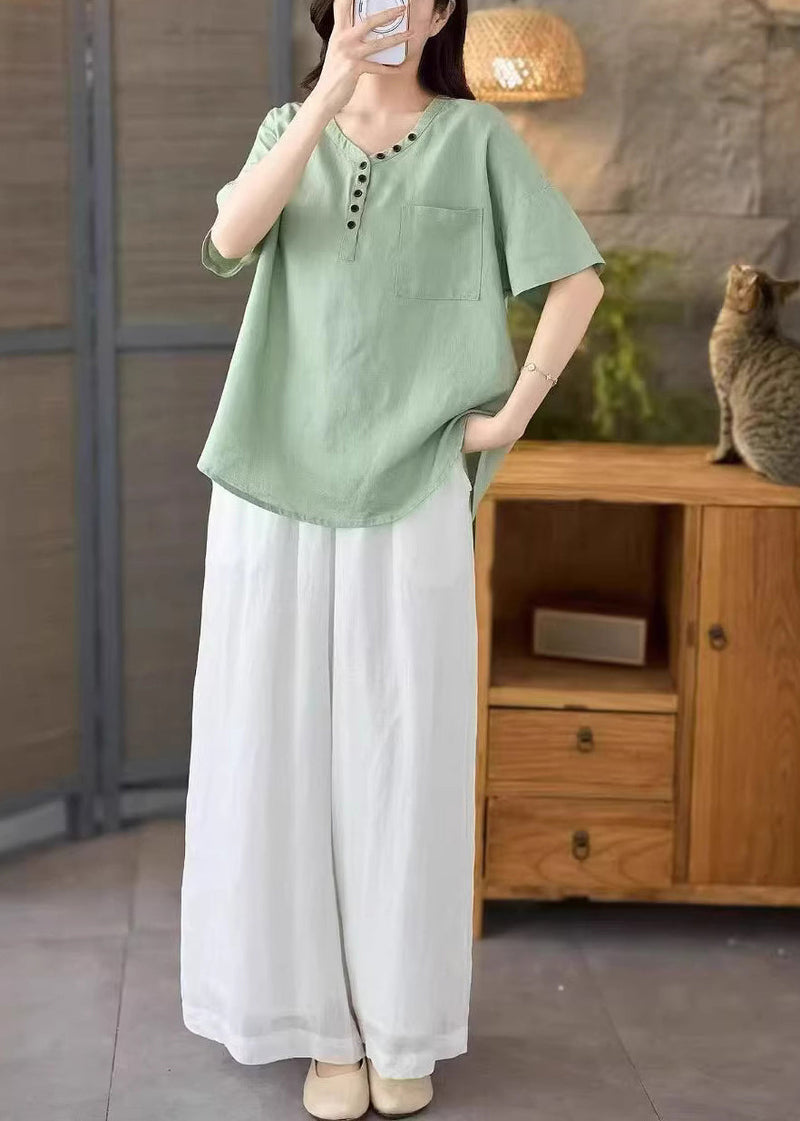 Diy Yellow Oversized With Pocket Cotton Blouse Tops Summer
