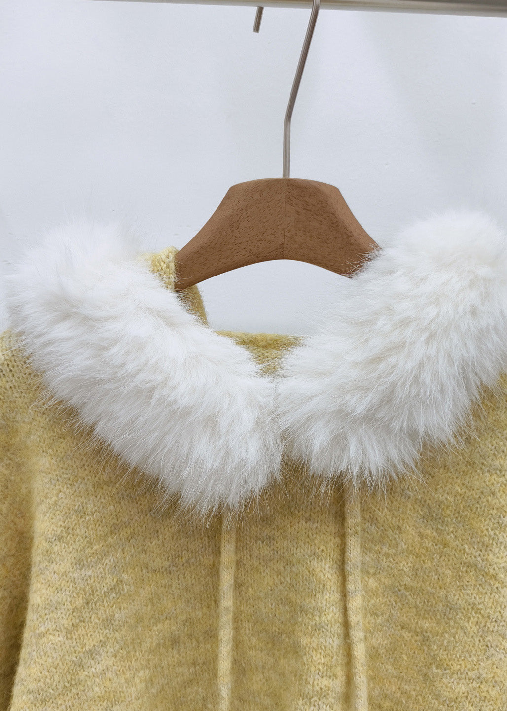 Diy Yellow Patchwork Warm Hooded Cotton Knit Sweaters Winter
