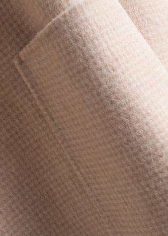 Diy Beige Plaid Tunics for Work Outfits Notched Pockets Woolen Coats
