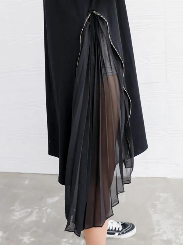 Diy Black Cotton Clothes for O Neck Patchwork Art Dress