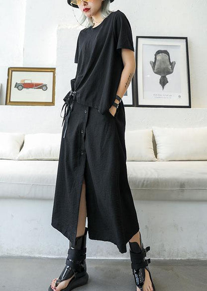 Diy Black Cotton Clothes for False Suit Traveling Summer Dress