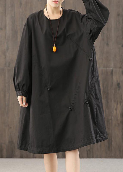 Diy Black Dresses O Neck Cinched Dress