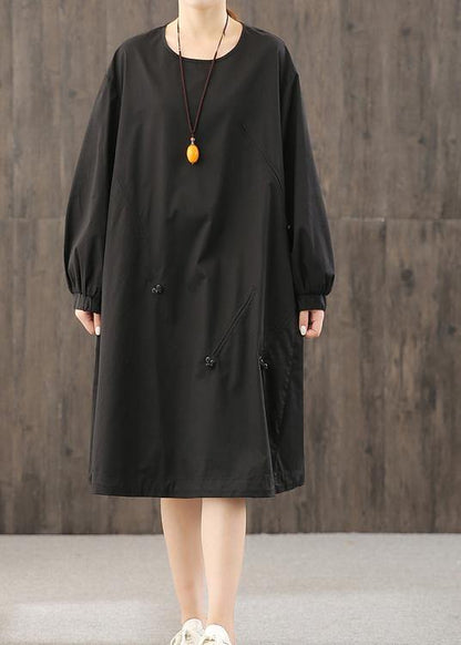 Diy Black Dresses O Neck Cinched Dress
