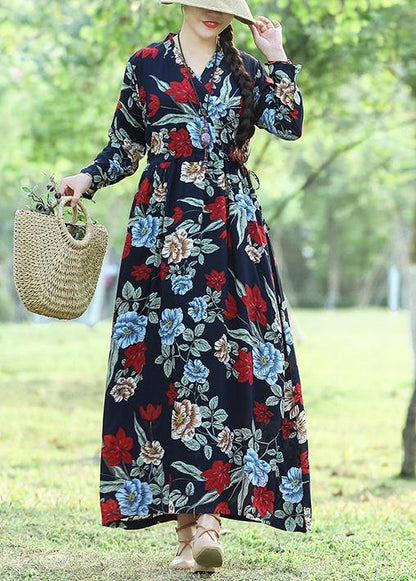 Diy Blue Cotton Tunics for Shape Prints Cotton Robes Summer Dress