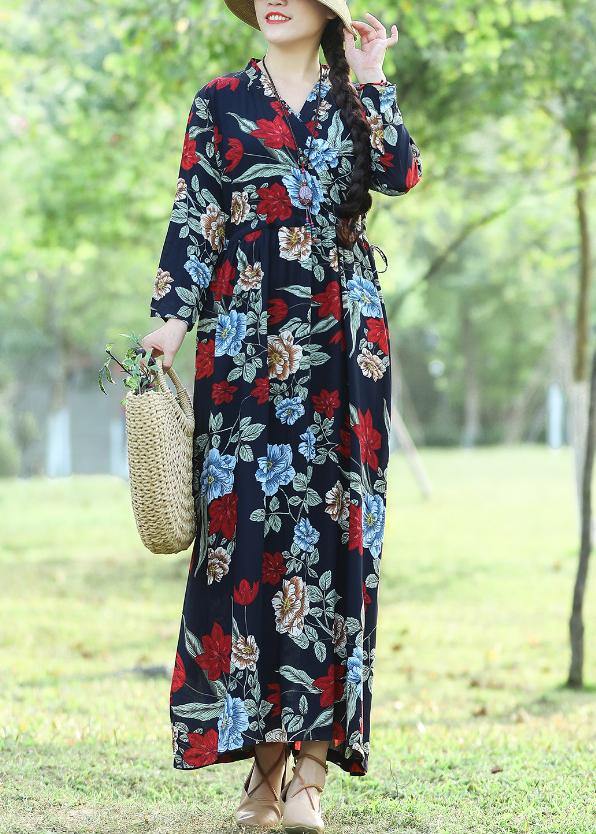 Diy Blue Cotton Tunics for Shape Prints Cotton Robes Summer Dress
