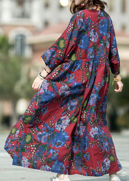Diy Cotton Linen Robes O Neck Baggy Cotton Spring Dresses