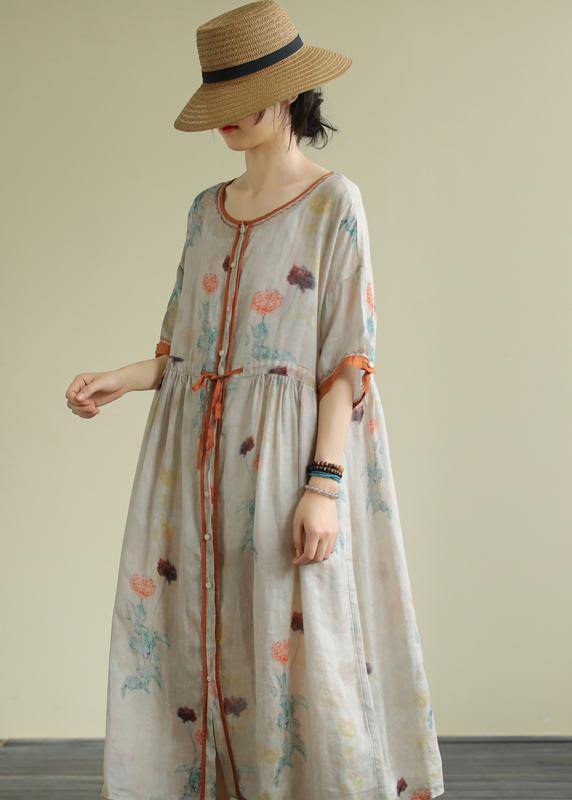 Diy White Bamboo Chiffon Long Shirts O Neck Drawstring Robe Summer Dresses