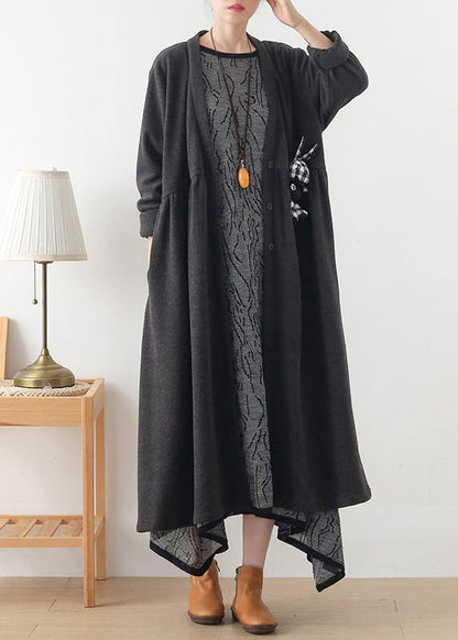 Diy Gray Tunics for Work V Neck Cinched Coats