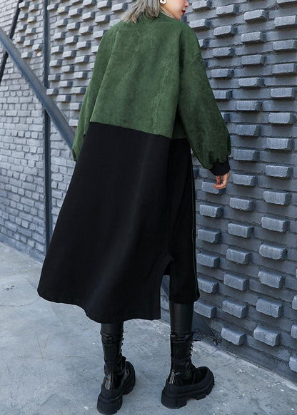 Diy Green Patchwork Black Quilting Clothes Embroidery a Line Dress