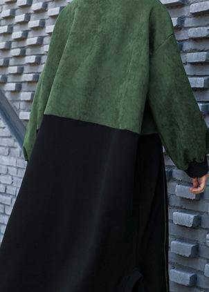 Diy Green Patchwork Black Quilting Clothes Embroidery a Line Dress