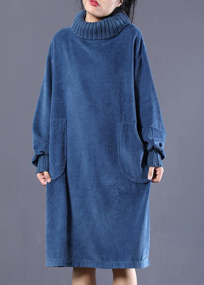 Diy High Neck Pockets Spring Outfit Design Blue Traveling Dresses