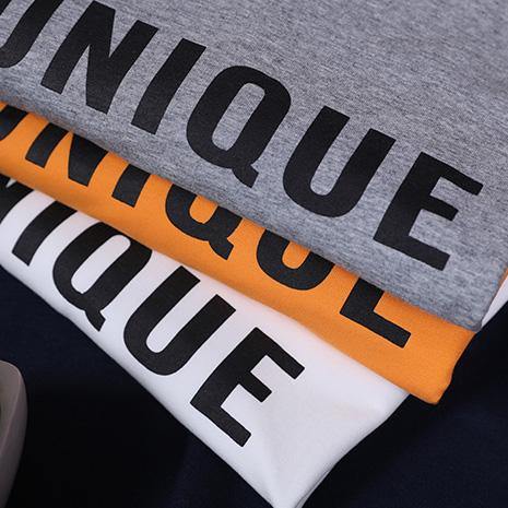 DIY hooded half sleeve shirts women Sewing light gray Letter tops