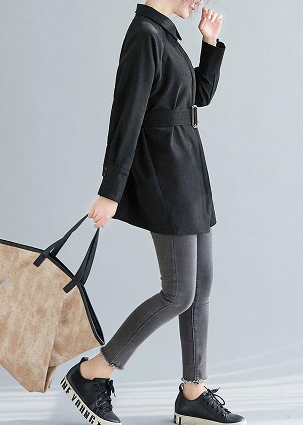 Diy Lapel Button Cotton Spring Blouse Ideas Black Shirts