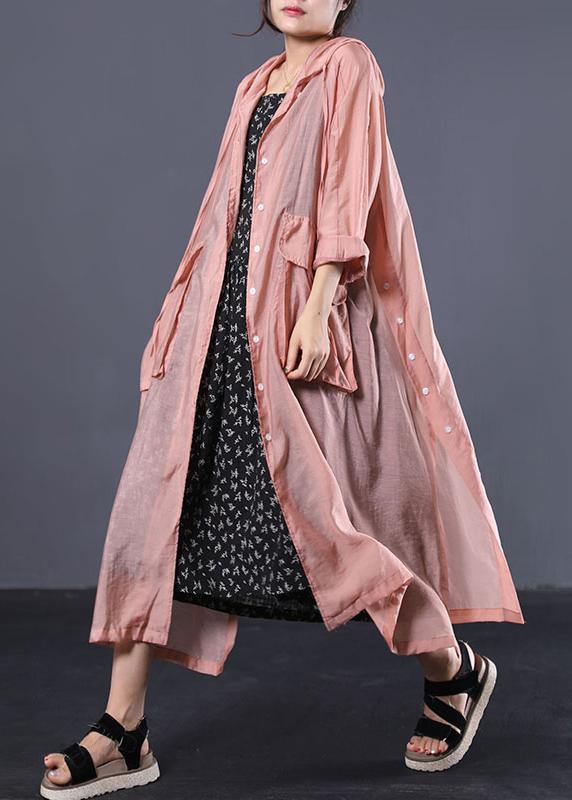 Diy Light Orange Cotton Clothes Side Open Maxi Summer Coats