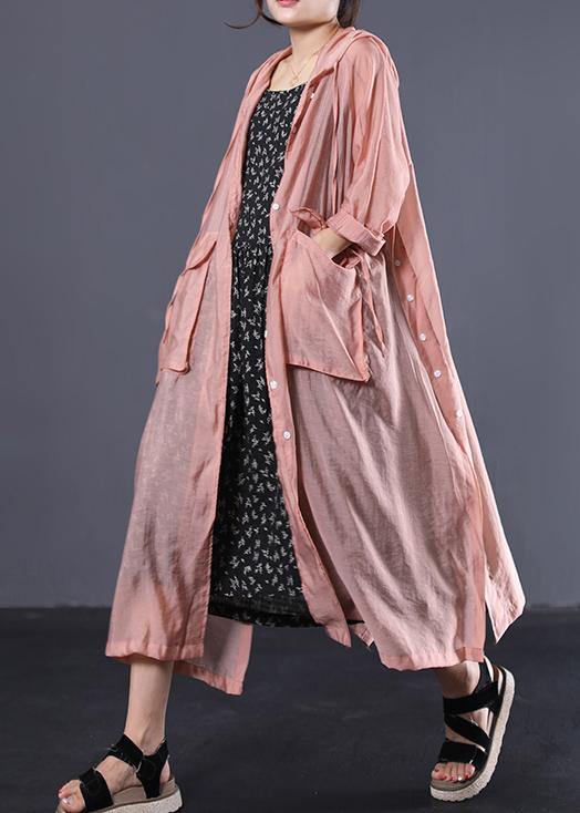 Diy Light Orange Cotton Clothes Side Open Maxi Summer Coats