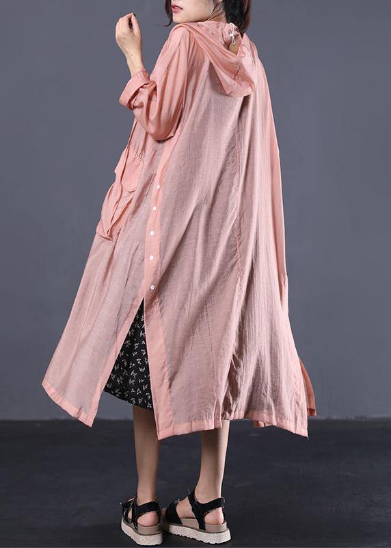 Diy Light Orange Cotton Clothes Side Open Maxi Summer Coats