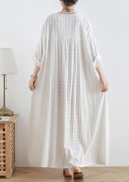 Diy O Neck Batwing Sleeve Cotton Summertunics Outfits White Robe Dresses