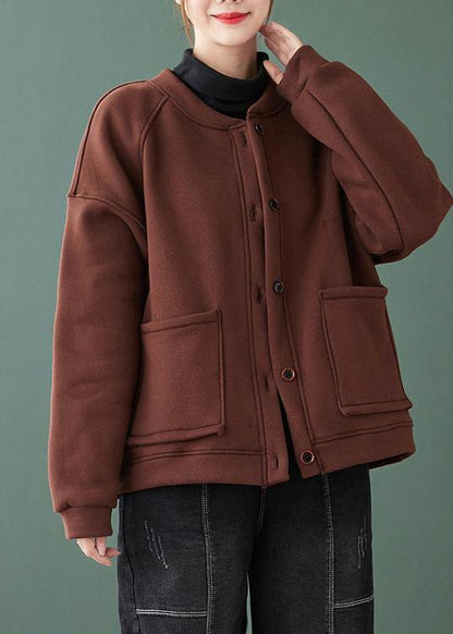 Diy O Neck Button Down Maxi Coat Chocolate Baggy Coats
