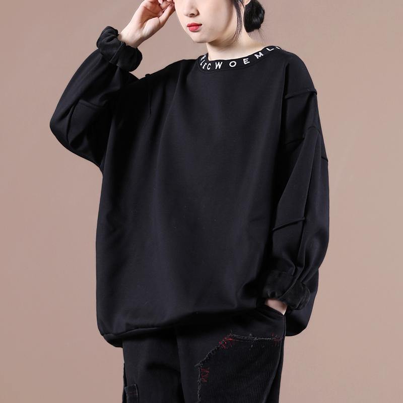 DIY o neck Letter clothes For Women Fabrics black embroidery blouses