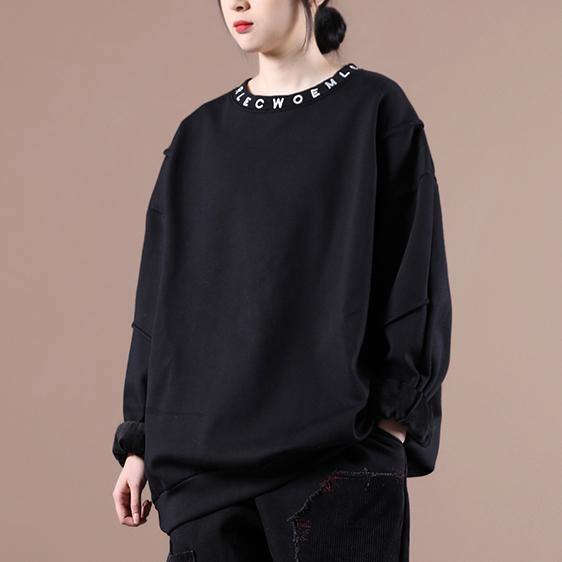 DIY o neck Letter clothes For Women Fabrics black embroidery blouses