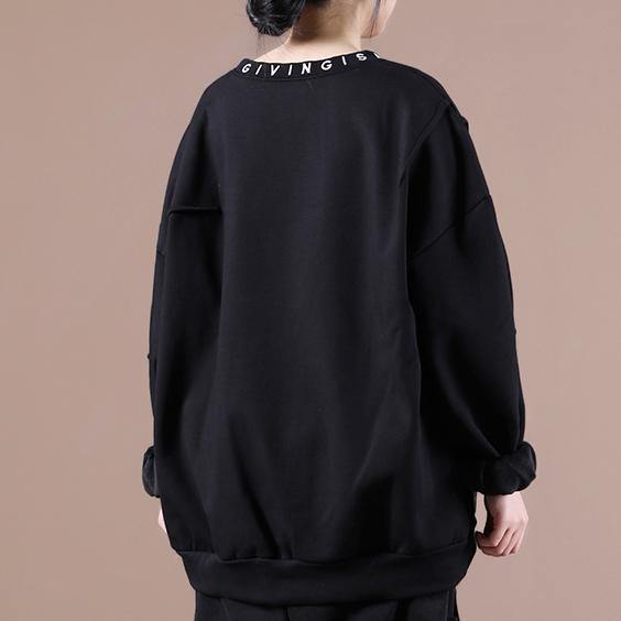 DIY o neck Letter clothes For Women Fabrics black embroidery blouses