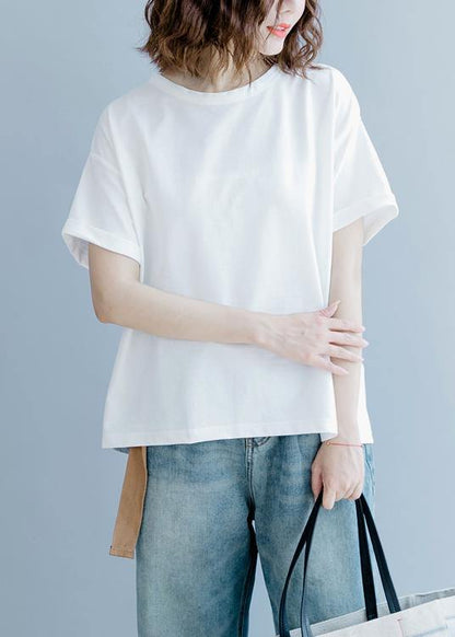 Diy O Neck Back Side Open Tops Wardrobes White Shirt