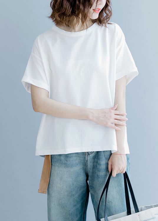 Diy O Neck Back Side Open Tops Wardrobes White Shirt