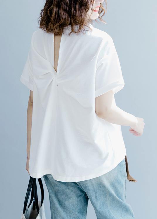 Diy O Neck Back Side Open Tops Wardrobes White Shirt