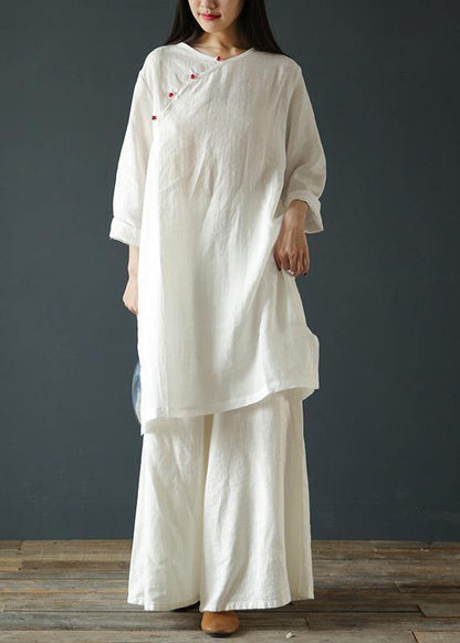 Diy O Neck Linen Summer Shirts Wardrobes White Blouses