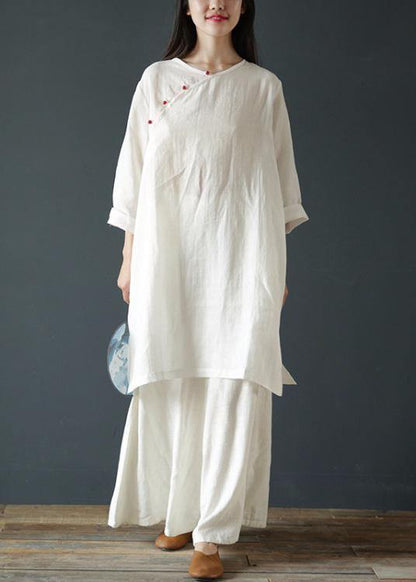 Diy O Neck Linen Summer Shirts Wardrobes White Blouses
