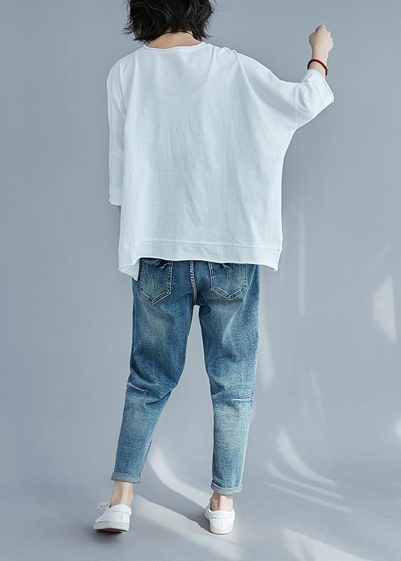 DIY o neck patchwork cotton clothes stylish Photography white cotton blouses Summer