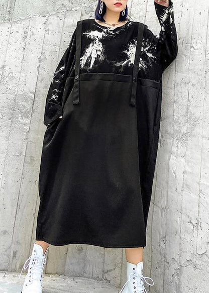 Diy O Neck Pockets Dress Ideas Black Print Dresses