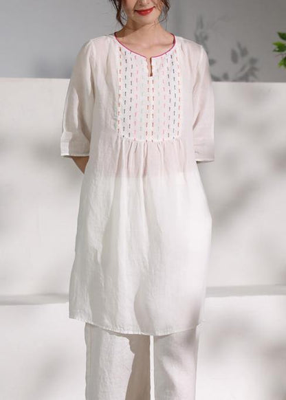 Diy O Neck Cinched Linen Blouse Photography White Blouses