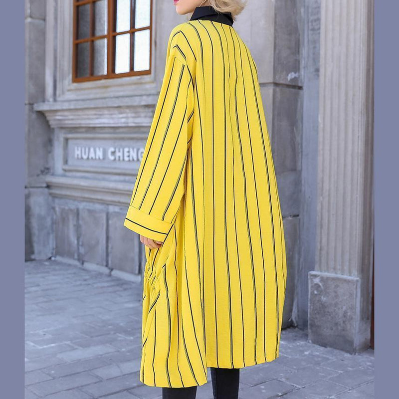 Diy Pockets Cotton Clothes for Fitted Shirts Black Striped Daily Dresses