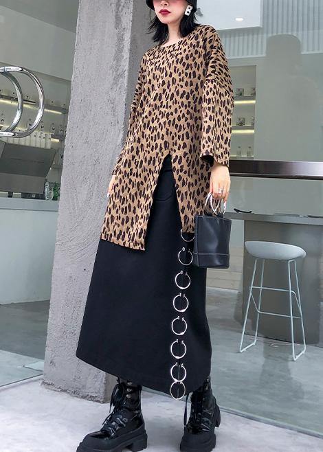 Diy Side Open Cotton Tops Inspiration Leopard Traveling Tops