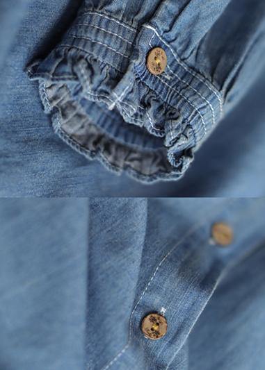 Diy Stand Collar Button Down Top Ideas Blue Blouses