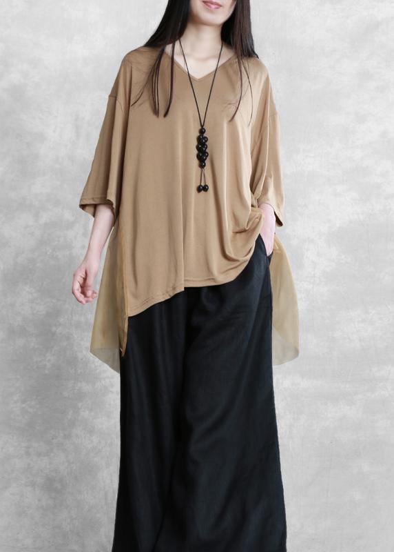 Diy V Neck Asymmetric Summe Rclothes Work Black Tops